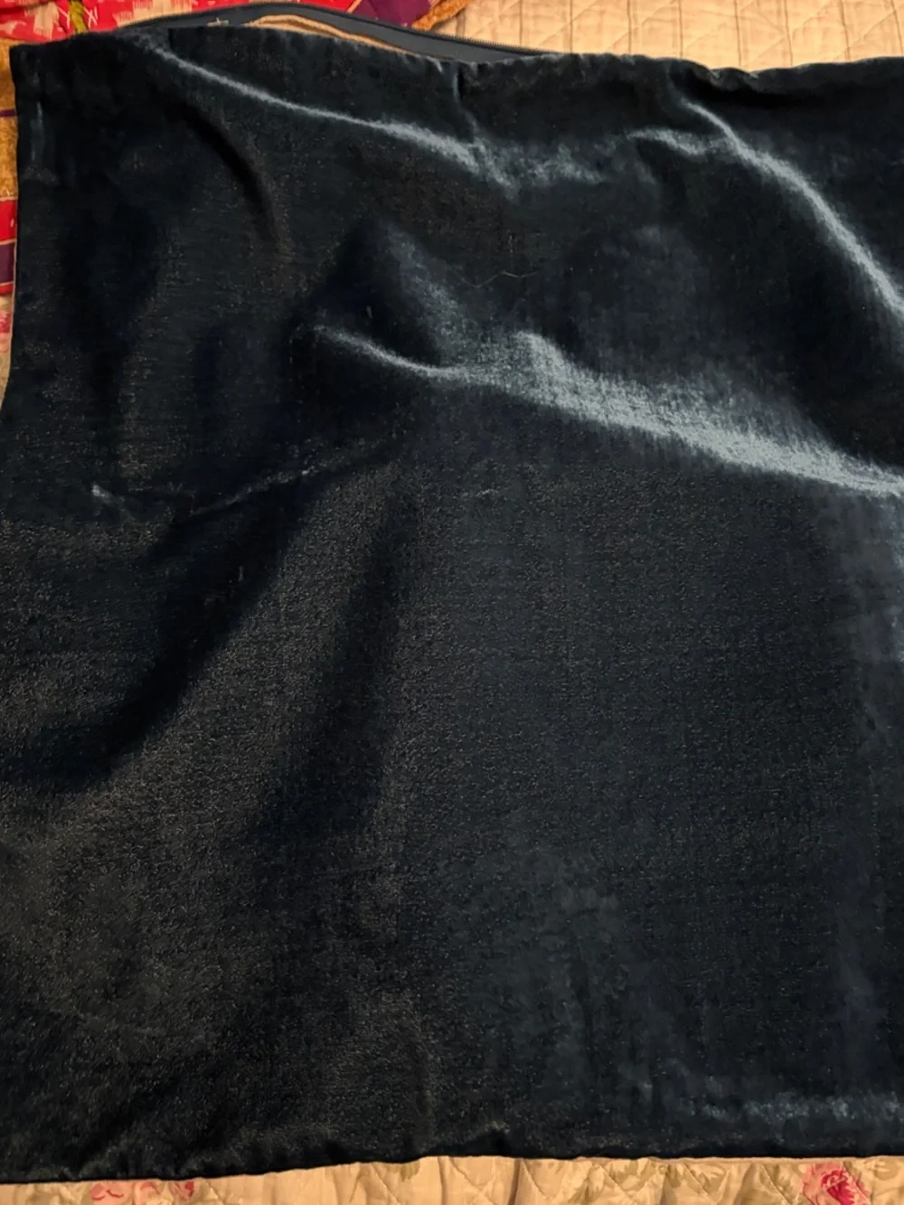 20x20 Lush Velvet West Elm Deep Navy Pillow Cover linen back